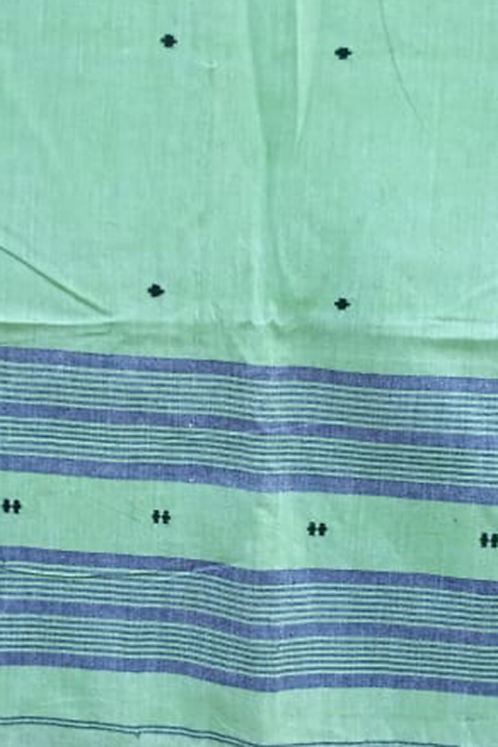 Green & Blue Striped Stole by Rupali Kalita at Pernia's Pop Up Shop