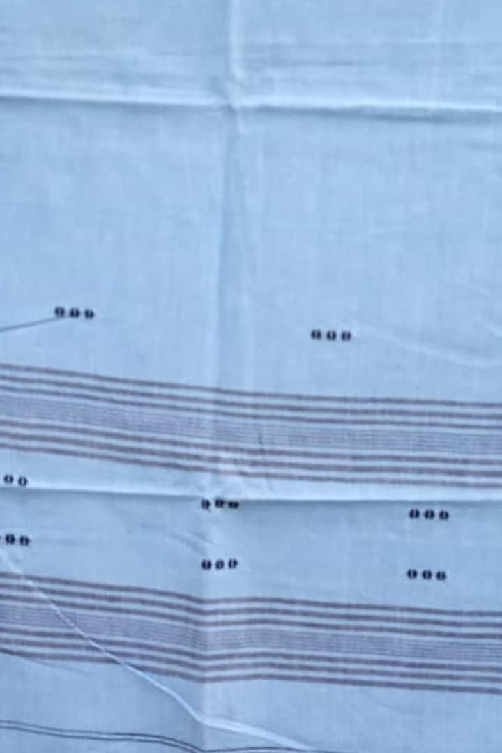 Sky Blue Handwoven Stole With Motifs by Rupali Kalita at Pernia's Pop Up Shop