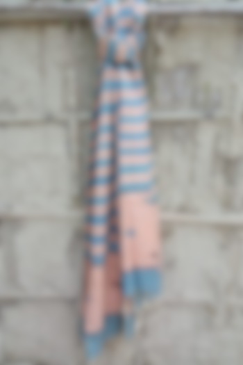 Beige Handwoven Striped Stole by Rupali Kalita at Pernia's Pop Up Shop