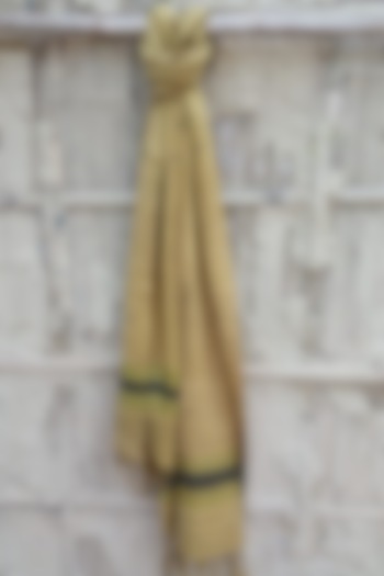 Skin Colored Handwoven Stole With Stripes by Rupali Kalita at Pernia's Pop Up Shop