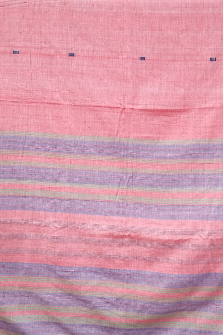 Red & Blue Striped Handwoven Saree by Rupali Kalita at Pernia's Pop Up Shop