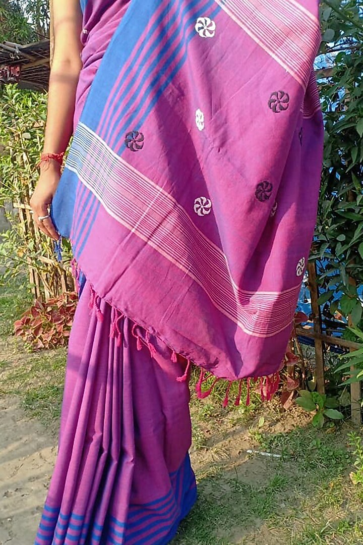 Purple Handwoven Saree by Rupali Kalita at Pernia's Pop Up Shop
