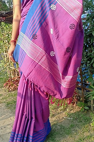 Purple Handwoven Saree by Rupali Kalita