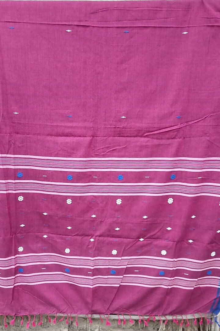 Magenta Handwoven Striped Saree by Rupali Kalita at Pernia's Pop Up Shop