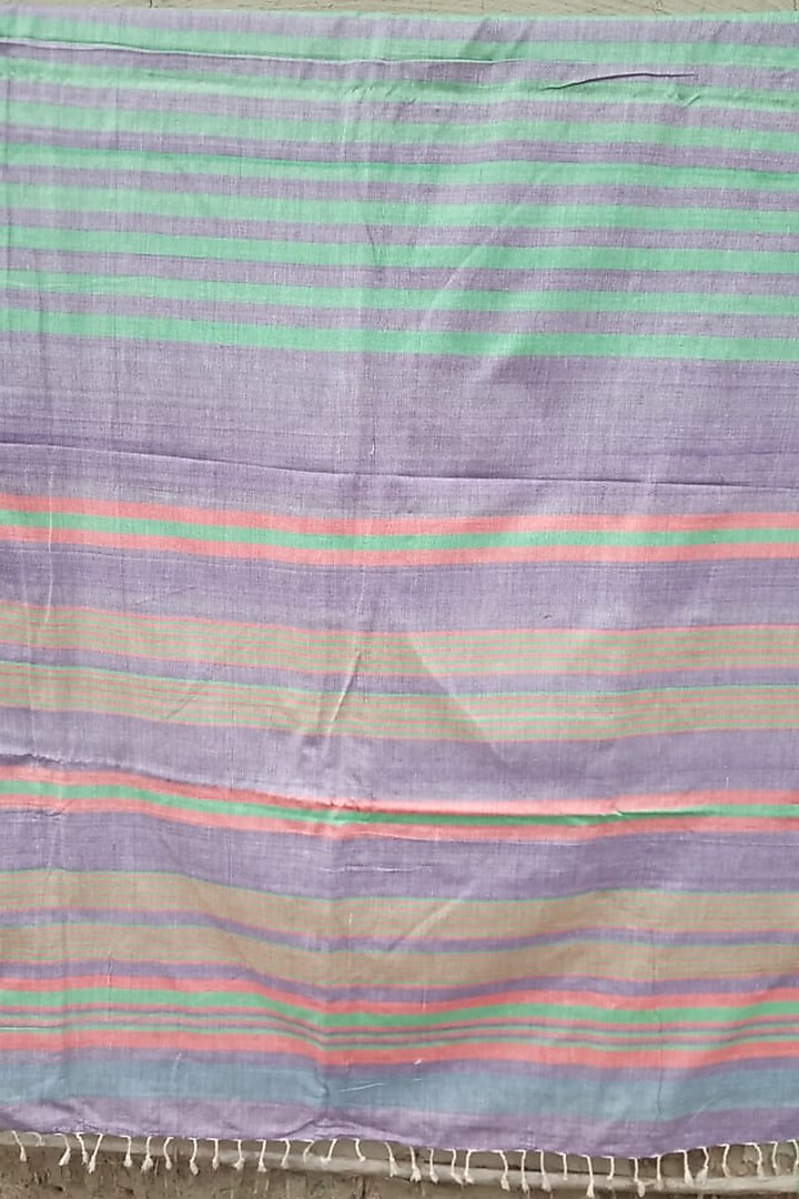 Magenta Handwoven Striped Saree by Rupali Kalita at Pernia's Pop Up Shop