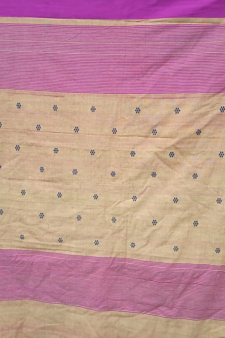 Magenta Handwoven Saree With Black Motifs by Rupali Kalita at Pernia's Pop Up Shop