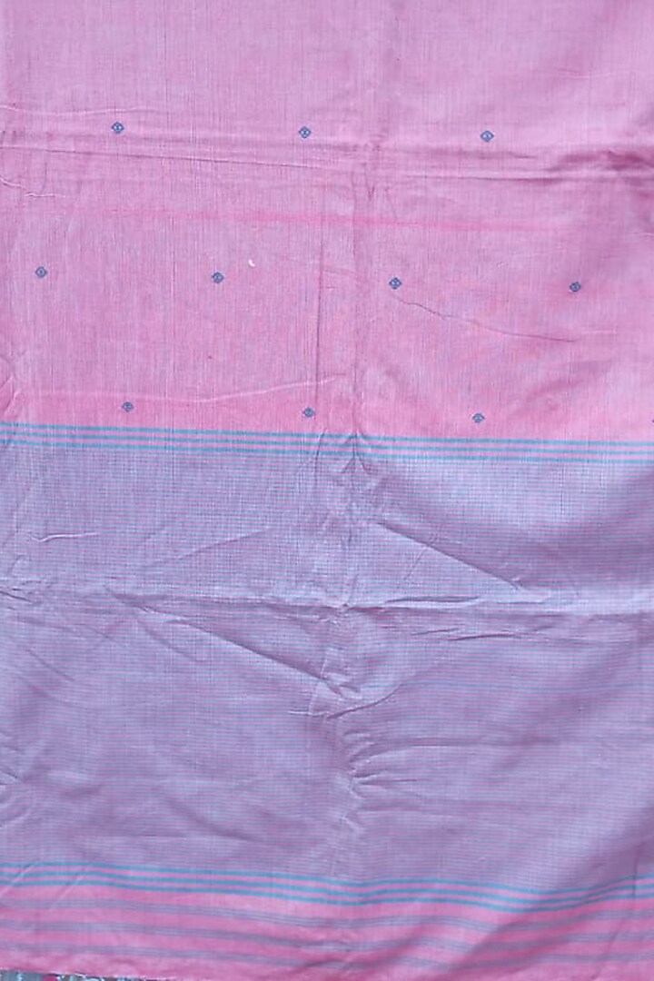 Pink Handwoven Striped Saree by Rupali Kalita at Pernia's Pop Up Shop