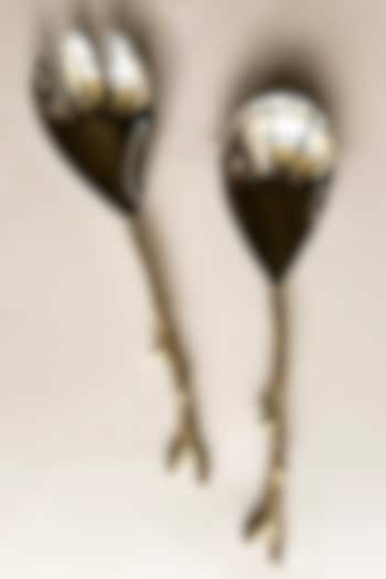 Gold & Silver Brass Cutlery Set (Set of 2) by RURAL THEORY