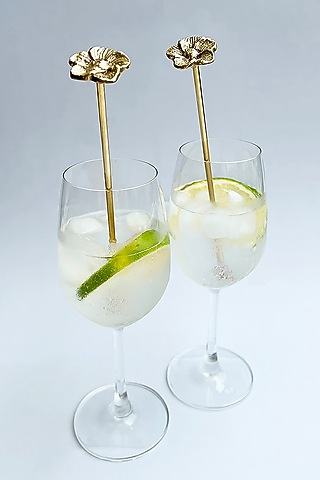 Gold Brass Stirrers (Set of 4) by RURAL THEORY