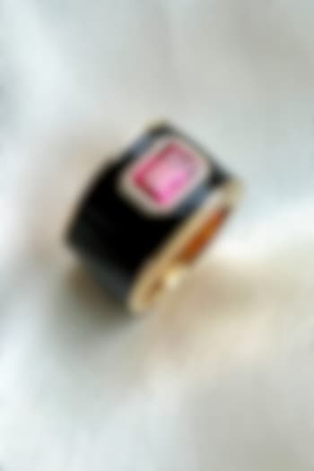 Gold Plated Red Natural Ruby Ring In Sterling Silver by RUUH STUDIOS