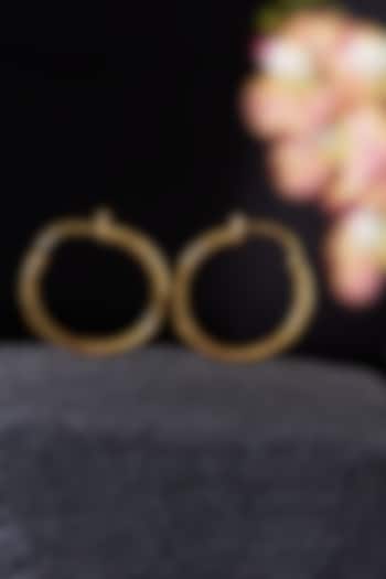 Gold Plated Hoop Earrings In Sterling Silver by RUUH STUDIOS
