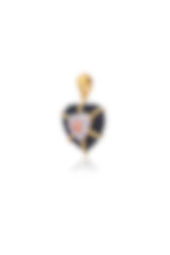 Gold Plated Swarovski & Cubic Zirconia Heart Pendant Necklace In Sterling Silver by RUUH STUDIOS
