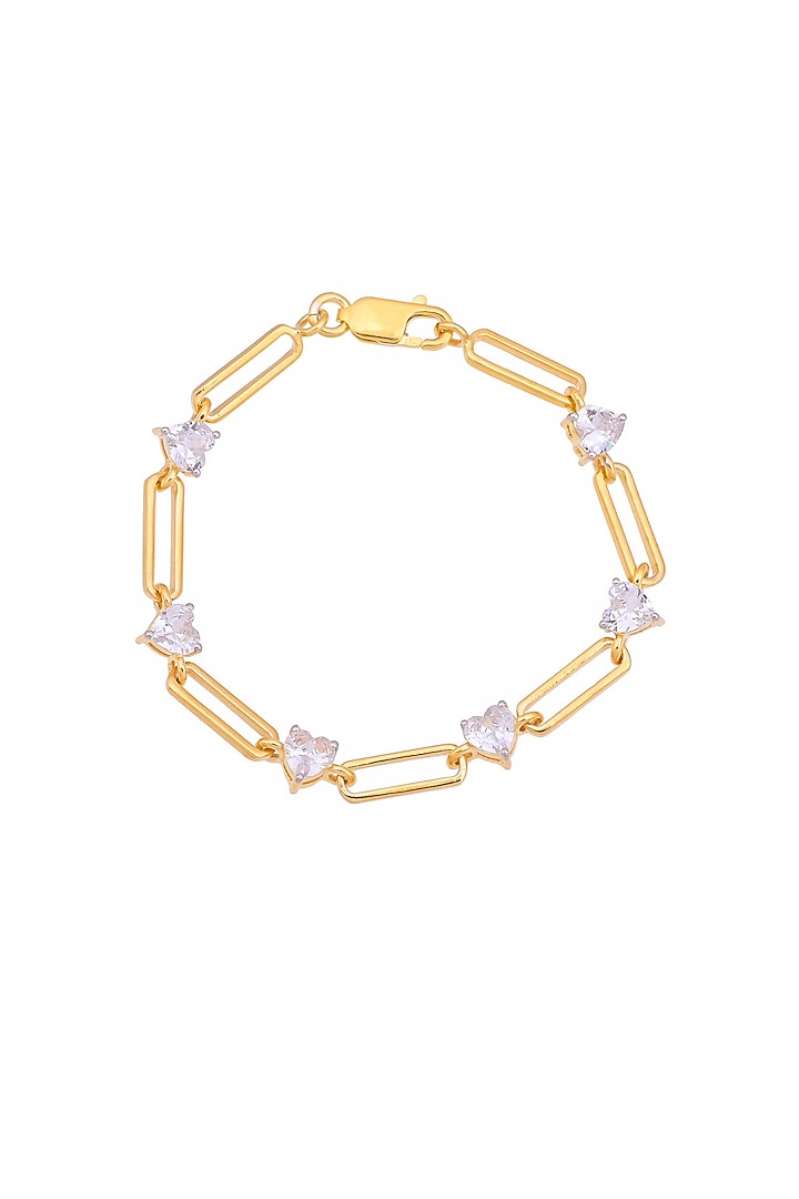 Gold Plated Swarovski Openable Heart Bracelet In Sterling Silver by RUUH STUDIOS