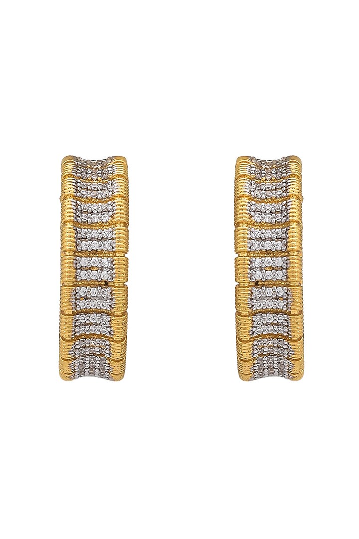 Gold Plated Hoop Earrings In Sterling Silver by RUUH STUDIOS at Pernia's Pop Up Shop