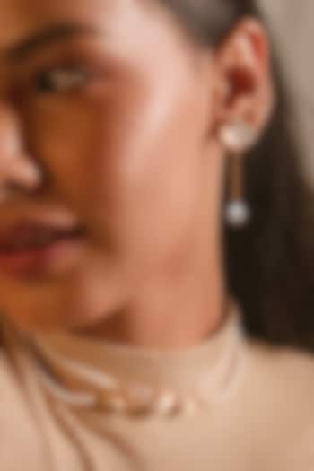 Gold Plated Floral Pearl Choker Necklace In Sterling Silver by RUUH STUDIOS at Pernia's Pop Up Shop