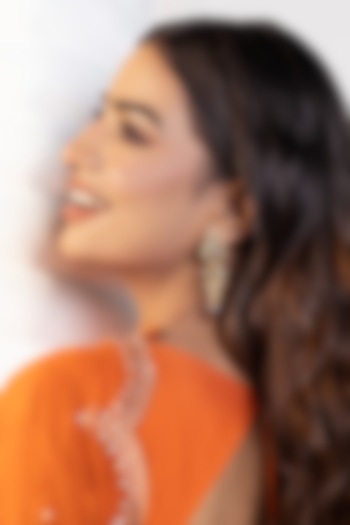 Gold Plated Moissanite Polki & Grey Pearl Meenakari Jhumka Earrings In Sterling Silver by RUUH STUDIOS at Pernia's Pop Up Shop