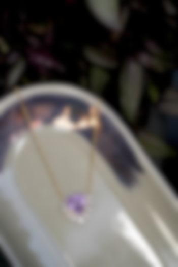 Gold Plated Amethyst Necklace In Sterling Silver by RUUH STUDIOS at Pernia's Pop Up Shop