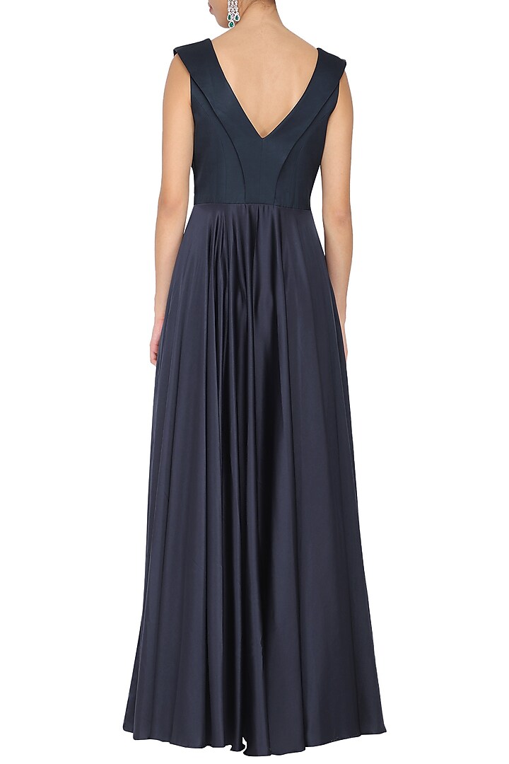 Navy blue embroidered gown available only at Pernia's Pop Up Shop.