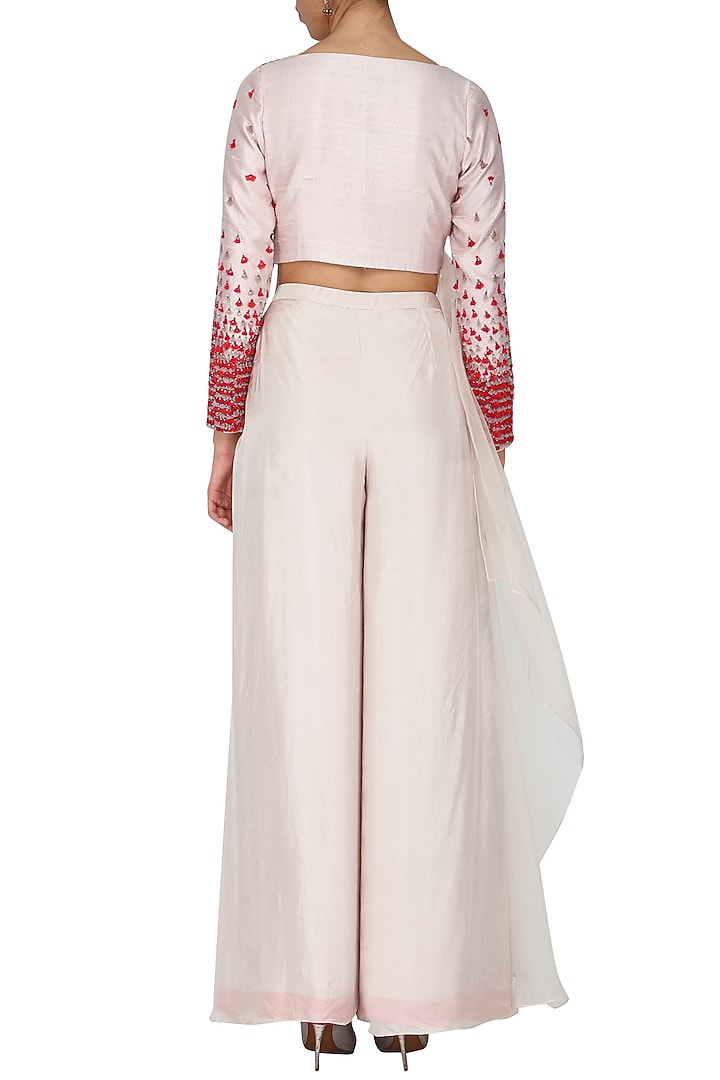 Oyster pink embroidered drape blouse and pants available only at Pernia's Pop Up Shop.