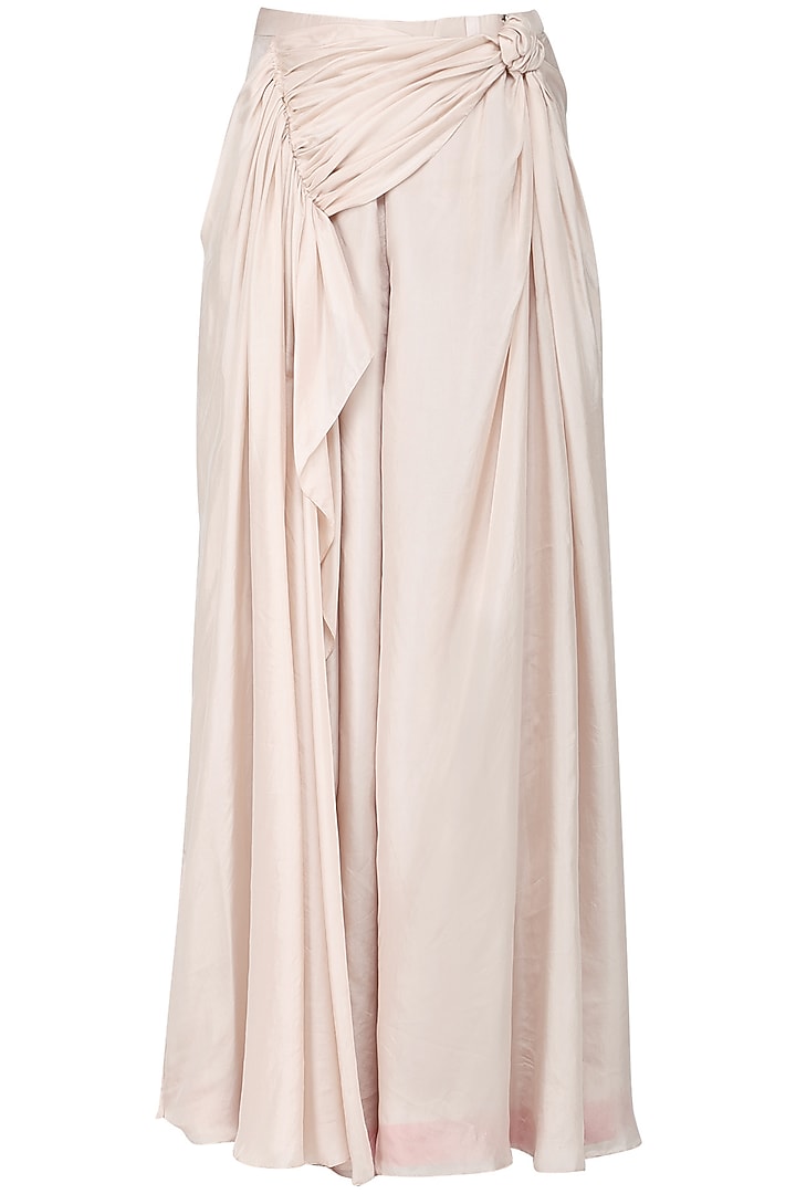 Oyster pink embroidered drape blouse and pants available only at Pernia's Pop Up Shop.