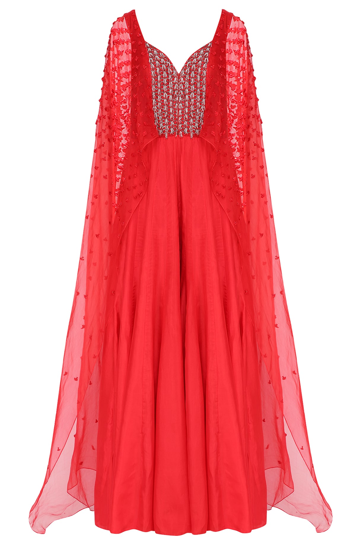 Embroidered Red Jumpsuit main image 1