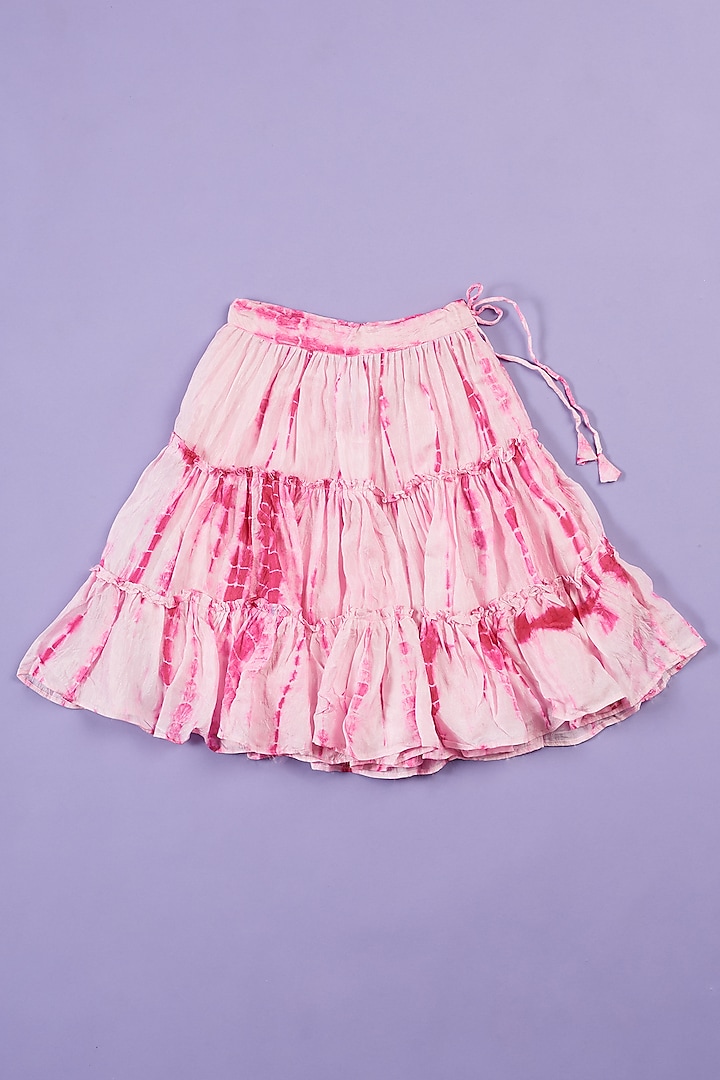 Pink Cotton Skirt Set For Girls by Ruffle Buds at Pernia's Pop Up Shop