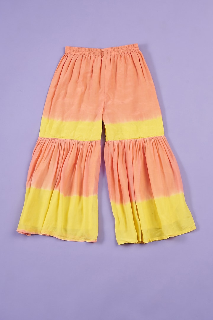 Yellow Muslin Sharara Set For Girls by Ruffle Buds at Pernia's Pop Up Shop