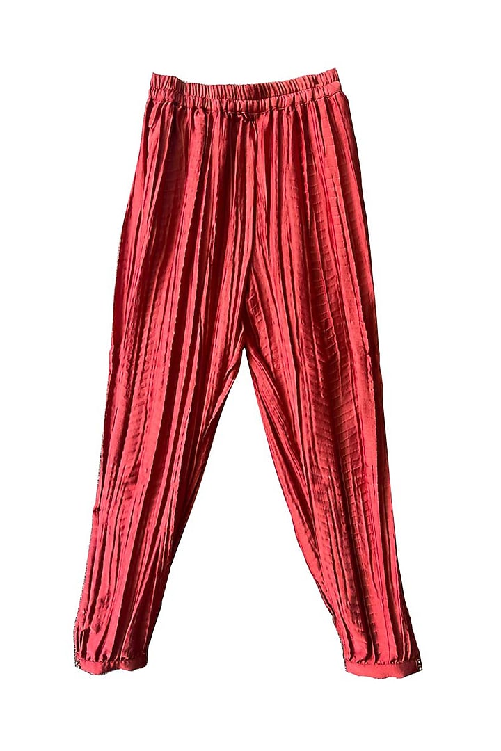 Rust Hand-Crushed Harem Pants by Dash and Dot at Pernia's Pop Up Shop