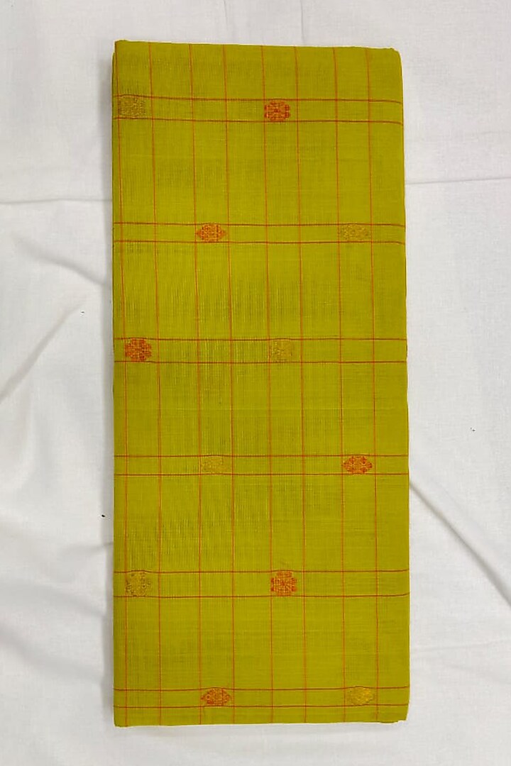 Green Striped Handwoven Saree by Ravindra at Pernia's Pop Up Shop