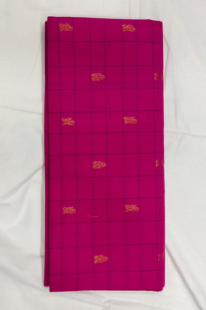 Pink Striped Handwoven Saree by Ravindra at Pernia's Pop Up Shop