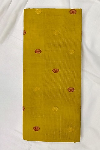Yellow Striped Handwoven Saree by Ravindra