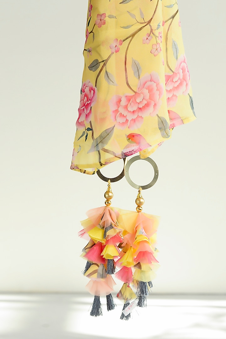 Yellow Printed Party Wear Saree Set by Rishi & Vibhuti Pret at Pernia's Pop Up Shop