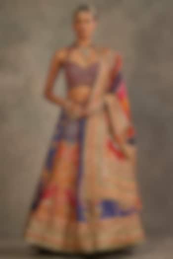 Multi-Colored Silk Hand Embroidered Bridal Lehenga Set by The Royaleum Atelier at Pernia's Pop Up Shop