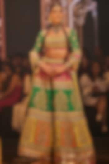 Multi-Colored Silk Hand Embroidered Bridal Lehenga Set by The Royaleum Atelier at Pernia's Pop Up Shop