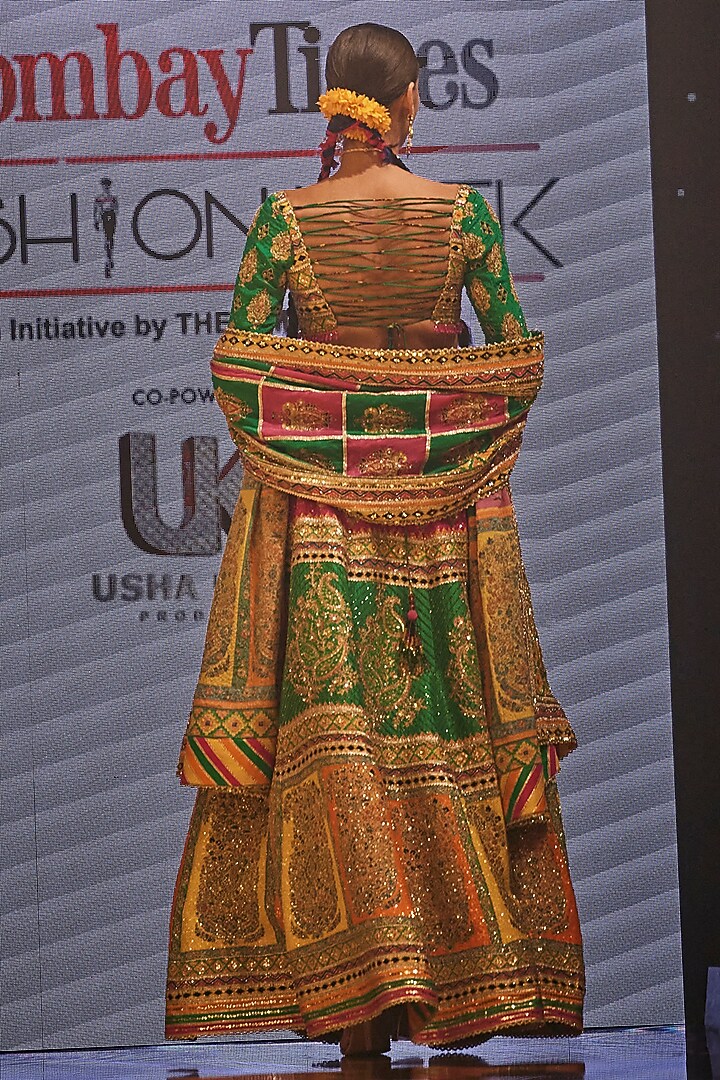Multi-Colored Silk Hand Embroidered Bridal Lehenga Set by The Royaleum Atelier at Pernia's Pop Up Shop