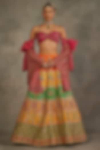 Multi-Colored Silk Hand Embroidered Bridal Lehenga Set by The Royaleum Atelier at Pernia's Pop Up Shop