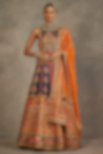 Multi-Colored Silk Hand Embroidered Bridal Anarkali Set by The Royaleum Atelier at Pernia's Pop Up Shop