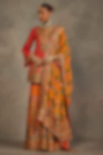 Vibrant Pink Silk Hand Embroidered Kurta Set by The Royaleum Atelier at Pernia's Pop Up Shop