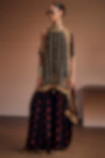 Noir Black Silk Wedding Sharara Set by The Royaleum Atelier at Pernia's Pop Up Shop