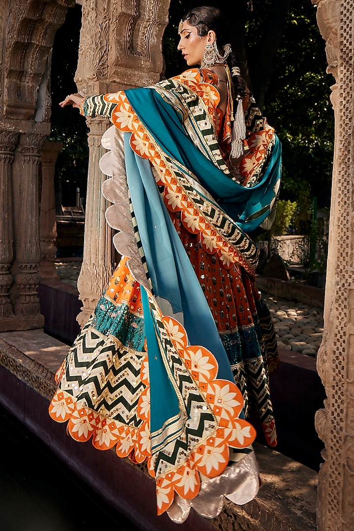 Multi-Colored Embroidered Bridal Anarkali Set by The Royaleum Atelier at Pernia's Pop Up Shop