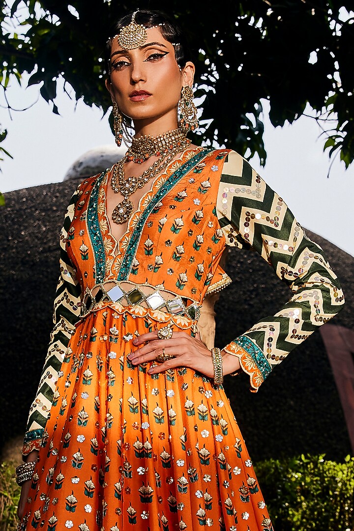 Multi-Colored Embroidered Bridal Anarkali Set by The Royaleum Atelier at Pernia's Pop Up Shop