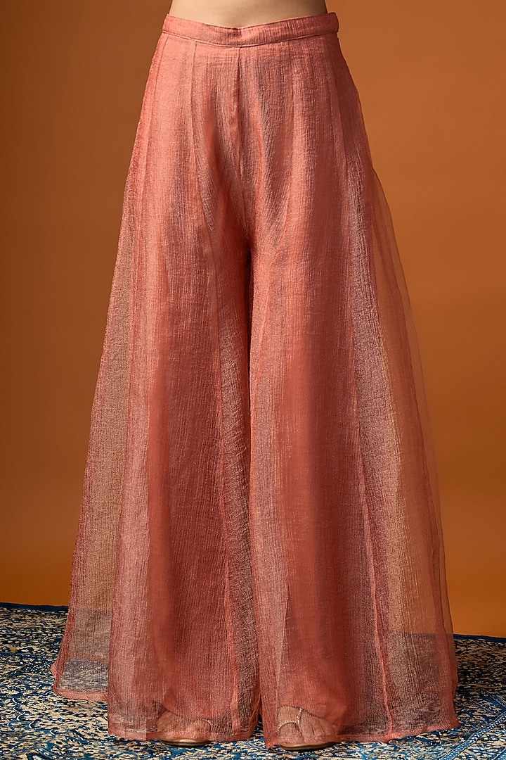 Burnt Orange Crush Palazzo Set by Rayasha Khan at Pernia's Pop Up Shop