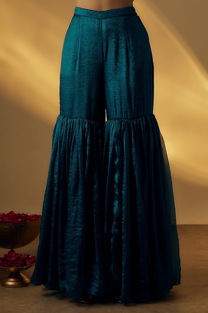 Blue Zari Gharara Set by Rayasha Khan at Pernia's Pop Up Shop