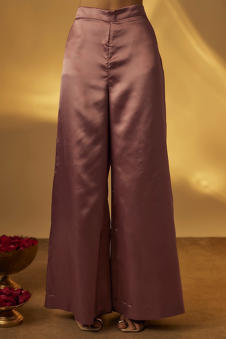 Dusty Pink Russian Silk Sequins Work Short Kurta Set by Rayasha Khan at Pernia's Pop Up Shop