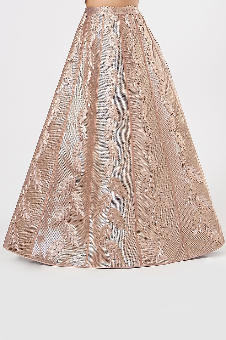 Rose Gold Embroidered Bridal Lehenga Set by Rimzim Dadu at Pernia's Pop Up Shop