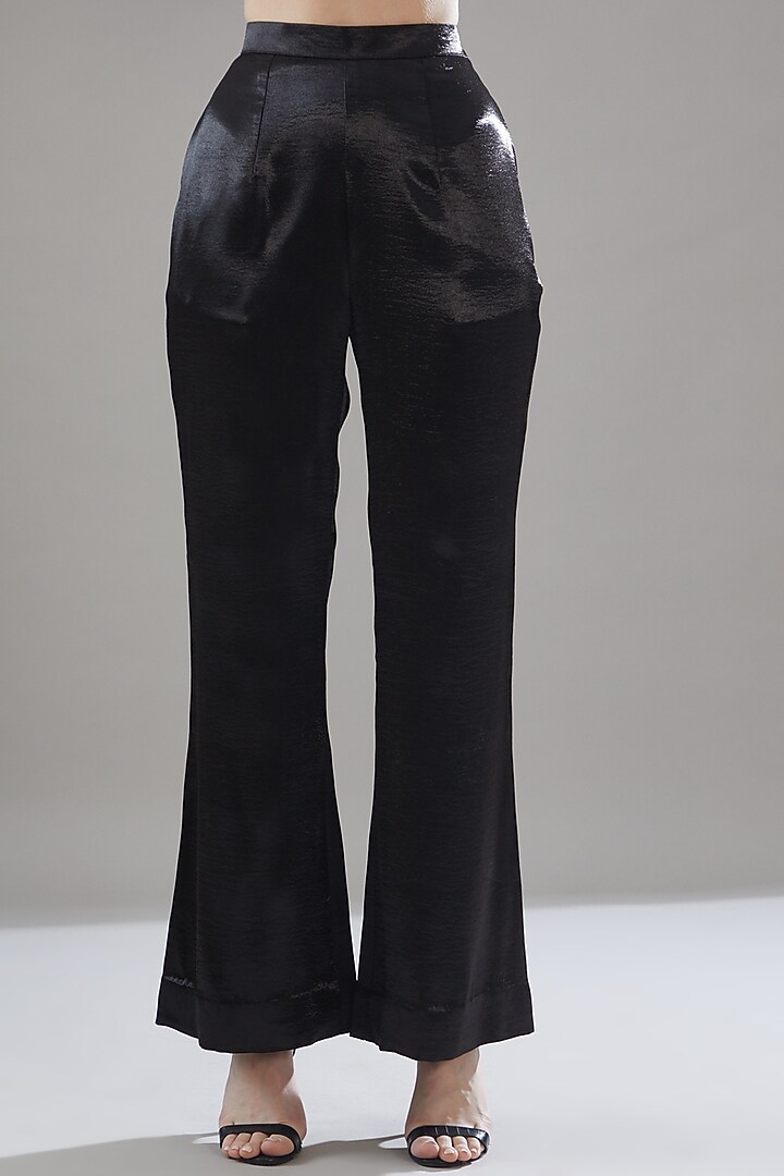 Black Organza & Satin Jumpsuit With Jacket by Rimzim Dadu at Pernia's Pop Up Shop