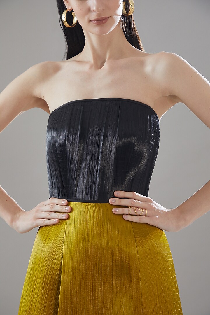Black & Gold Metal Wire Party Wear Dress by Rimzim Dadu at Pernia's Pop Up Shop