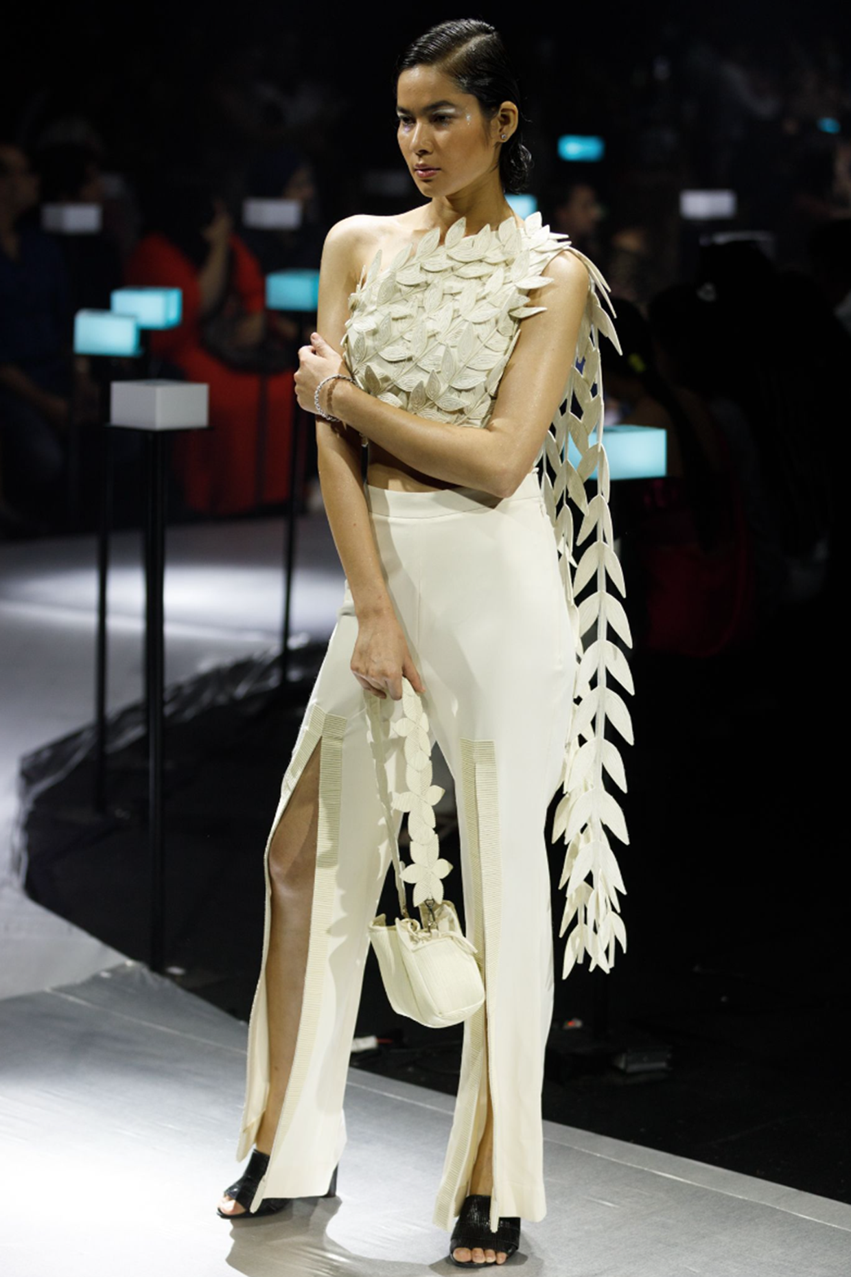 White Cord Flared Pant Set by Rimzim Dadu at Pernia's Pop Up Shop