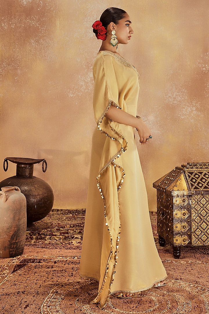 Gold Soft Tissue Kaftan by Roze at Pernia's Pop Up Shop