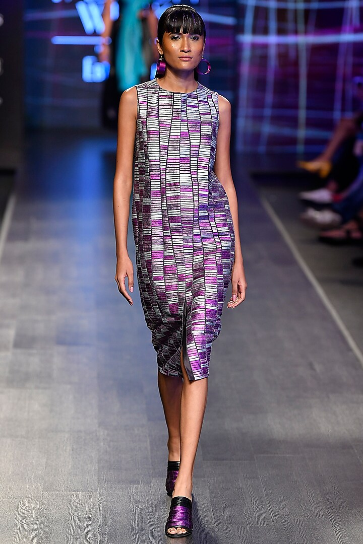 Multi Colored Geometric Patterned Dress by Rimzim Dadu